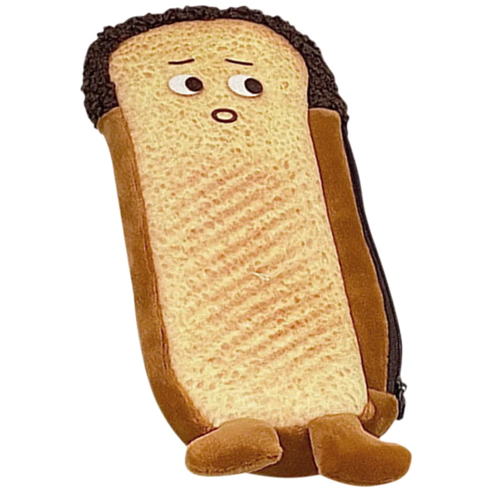 

Bread Pencil Case Light Brown Zipper Pouch Student Supply Pen ganizer Storage Purse Cartoon Design For Girls Boys Kids