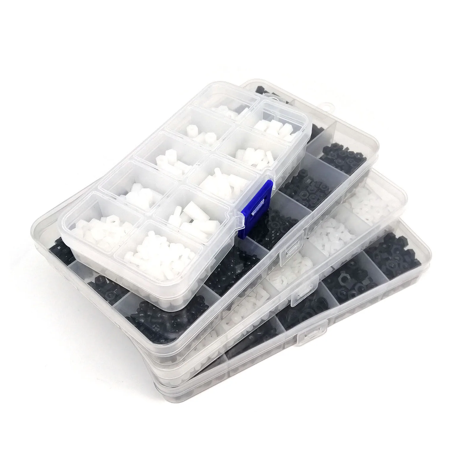 1 Box Plastic Nylon Hex Hexagon Spacer Column Standoff Screw Nut Washer Kit Set for PCB Motherboard M2 M2.5 M3 M4 Black White