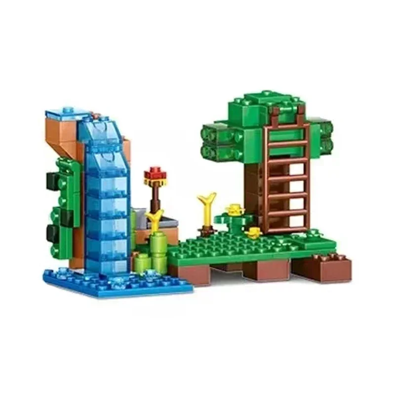 Mountain Cave Farm Villages House Nether Fight Building Block Zombie Alex Action Bricks Toys Gift for Children Kits Kids