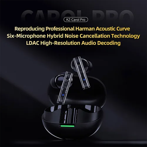 Imagen 2 del producto KZ Carol Pro TWS Bluetooth 5,4 auricular 6 micrófonos cancelación activa de ruido verdadero inalámbrico impermeable auricular en la oreja