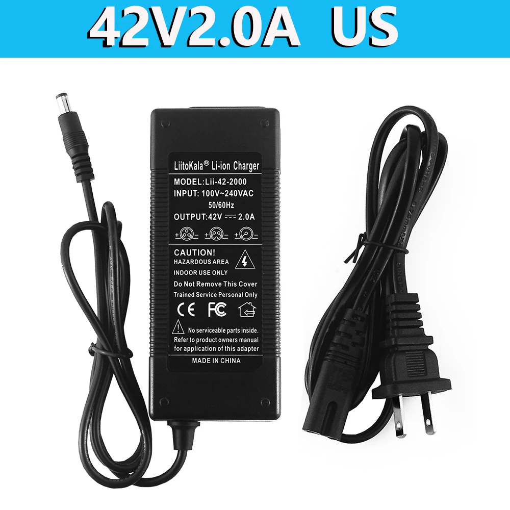 LiitoKala 36V 5A  42V Charger Input Lithium Li-ion Li-poly Charger For 10Series 36V Electric Bike