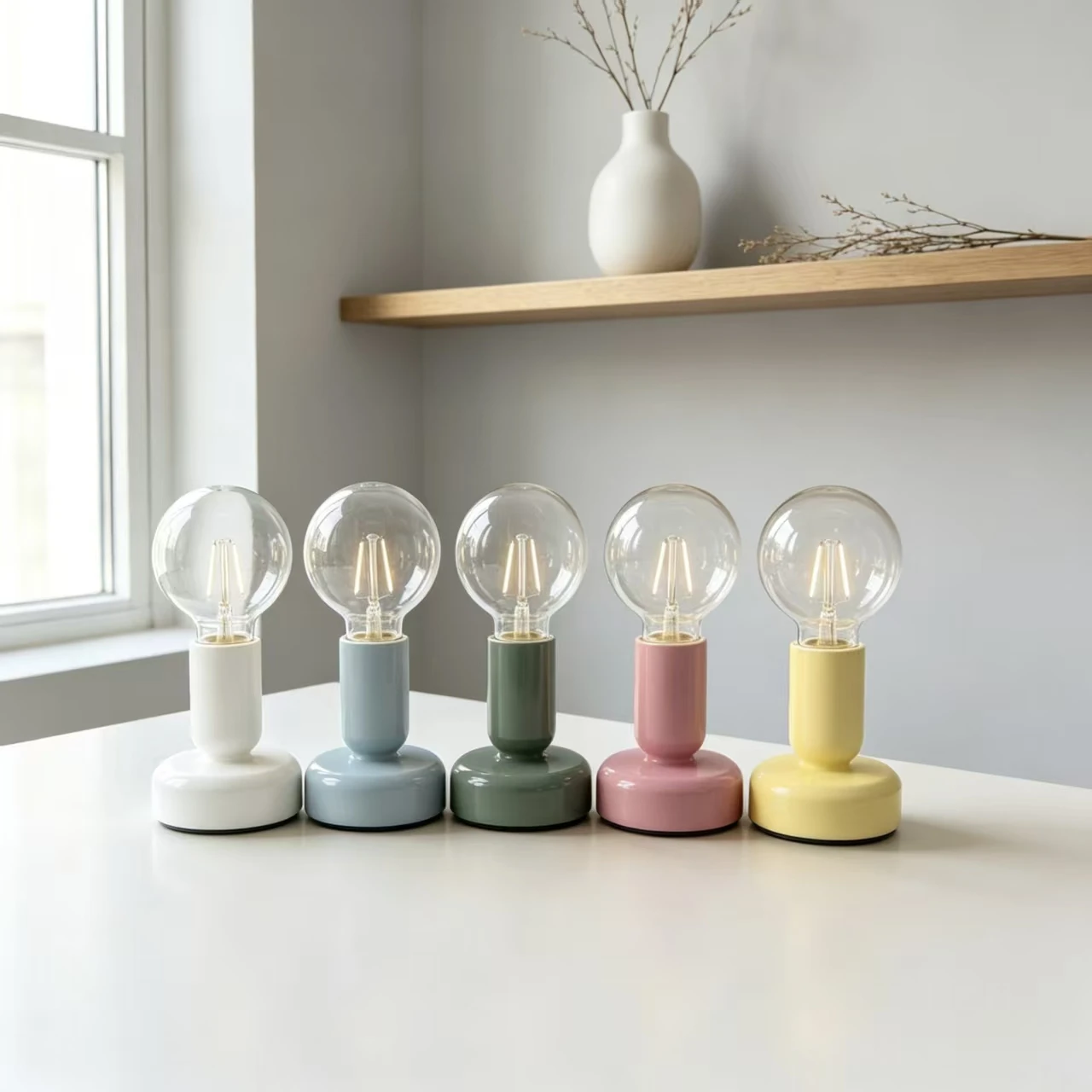Vintage light bulb table lamp glass candle holder Christmas home decoration handmade heat-resistant and environmentally