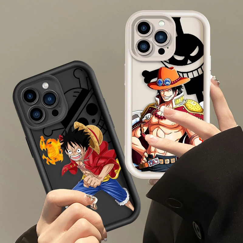 Anime One Pieces For Apple iPhone 15 14 13 12 11 Mini XS XR X 8 7 Pro Max Plus Soft Eye Ladder Phone Case