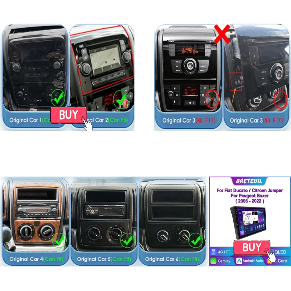 Radio con GPS para coche, reproductor Multimedia con Android, Carplay, pantalla táctil, para Fiat, Ducato, Peugeot, Boxer, Citroen Jumper, 2011 2012