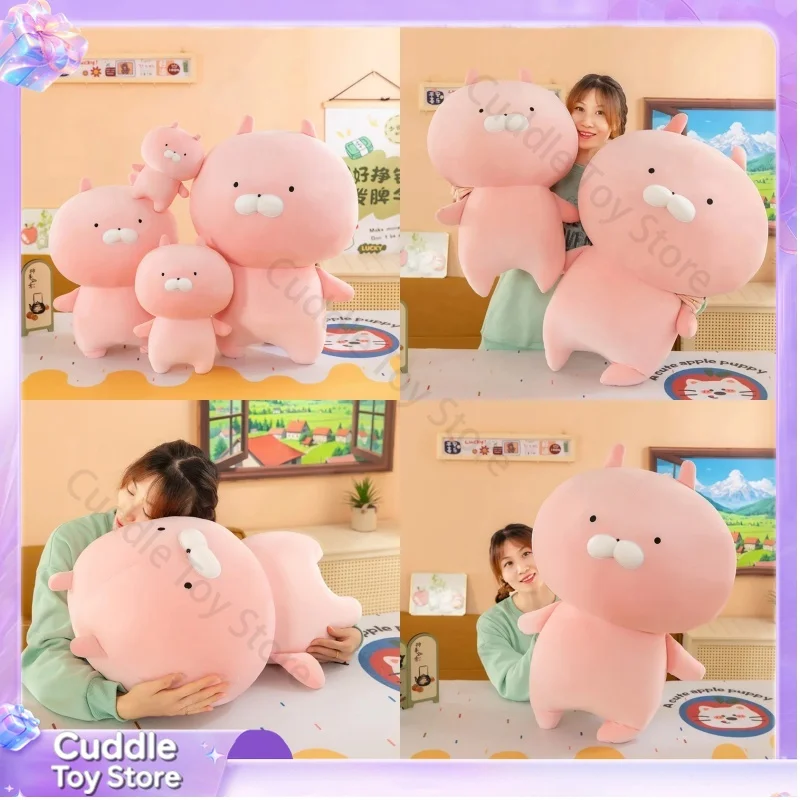 New Large Size Asamimi Soothing Plush Doll Pink Rabbit Plush Toy Funny Expression Stuffed Animal Sleep Pillow Doll Birthday Gift