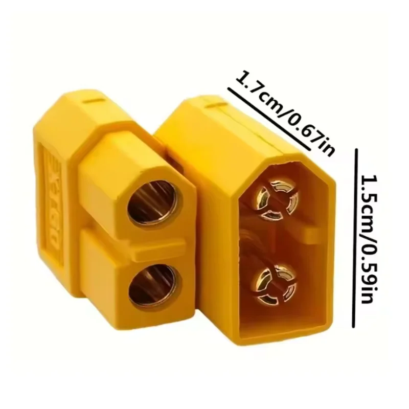 10PCS XT60 Battery Connector Male Plug Gold-plated Connector DIY Connecting Part for RC Aircraft Drone Accessories