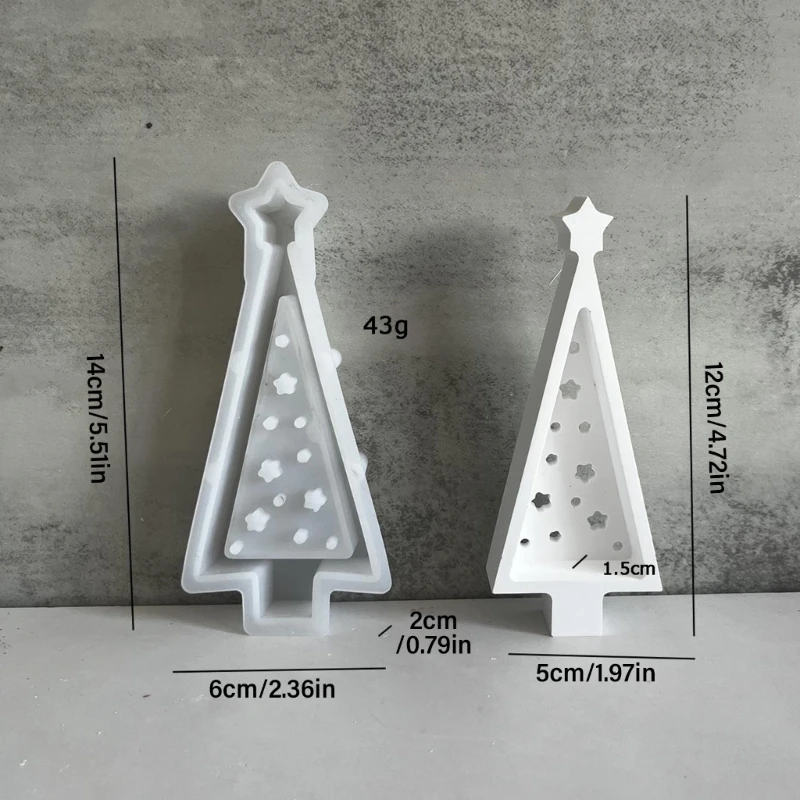 Molde para marco fotos árbol Navidad, accesorio silicona resistente para crear decoraciones y adornos C1FC