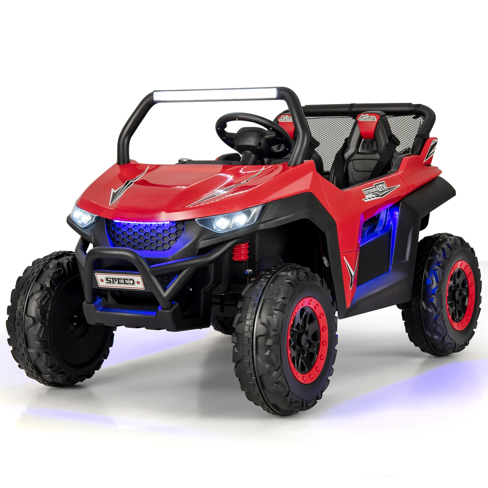 12V 2-Seater Kids Ride On UTV RC Electric Vehicle Suspension w/ Lights & Music