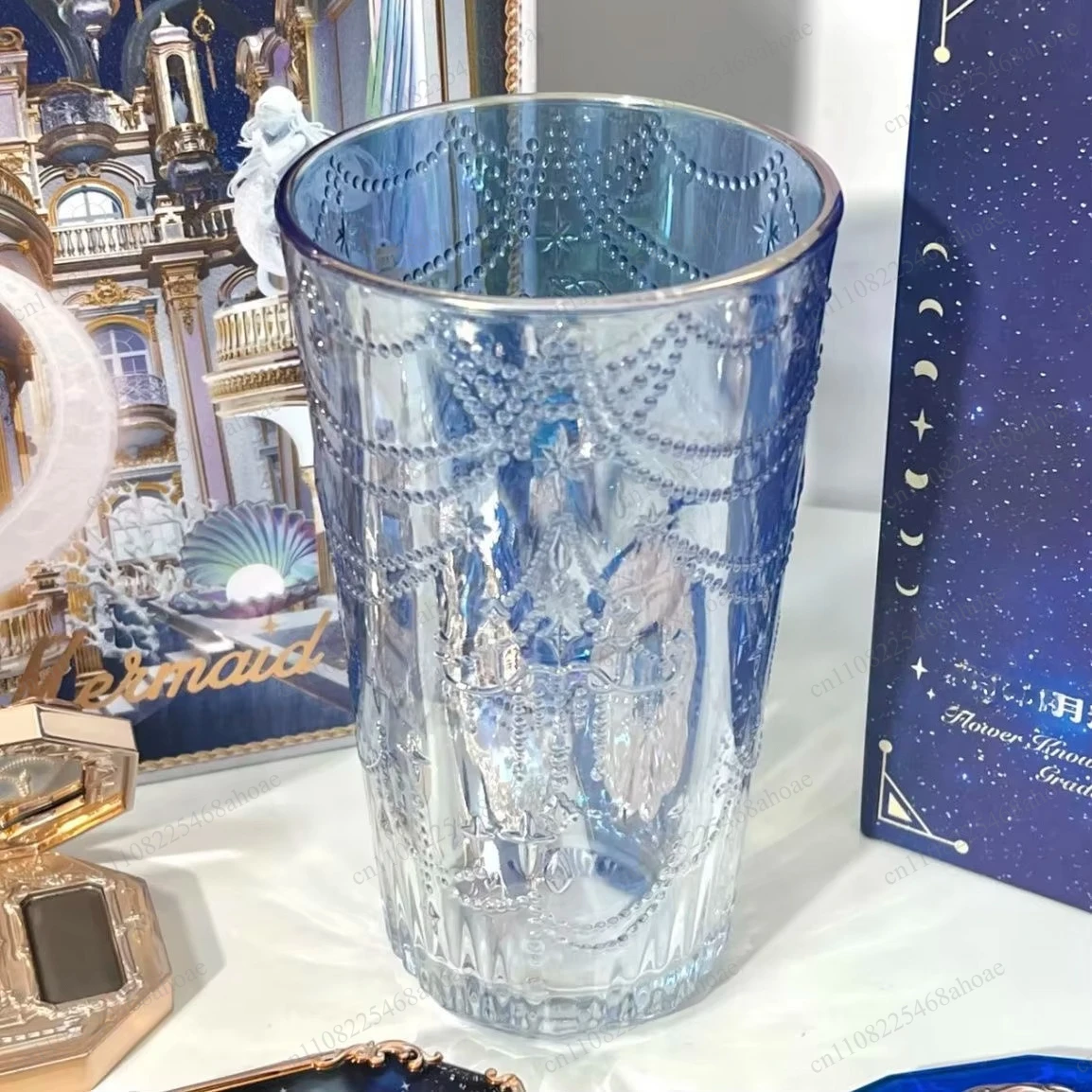 Moonlight Mermaid Cup, Exquisite Relief Water Cup Decorative Drinking Cup for Home Tabletop Ornament Gift