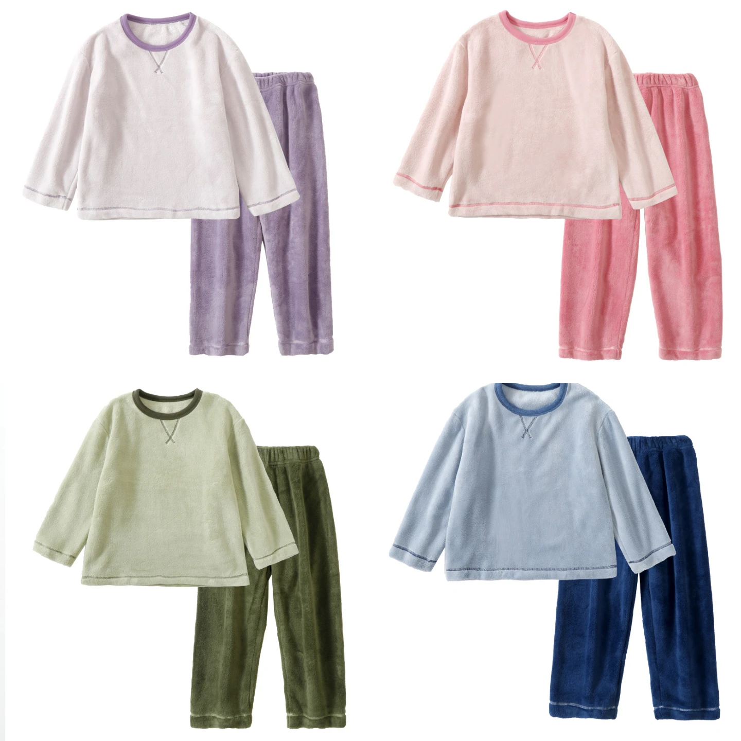 

Kids Fleece Pajamas Set Boys Girls Winter Thermal Homewear Loungewear Thicken Warm Pullover Sleepwear Soft Cozy Costume 6 8 10 Y