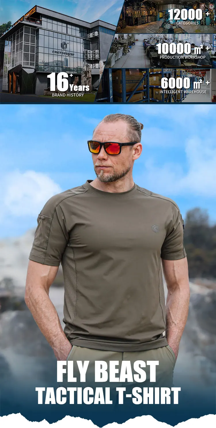 Emersongear Blue Label Fly Beast T-Shirts, bequeme Hemden, Alltagsoberteile, T-Shirt mit Vier-Wege-Stretch, Sport, Wandern, Camping, Jagd – Detail 1