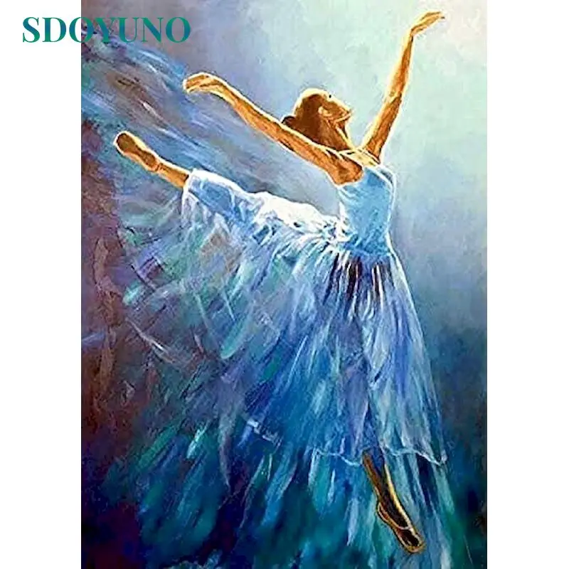 

SDOYUNO DIY Pictures By Numbers Dance Kits Paint By Number Girl Drawing On Canvas Hand Painted Painting Art Gift Home Decor