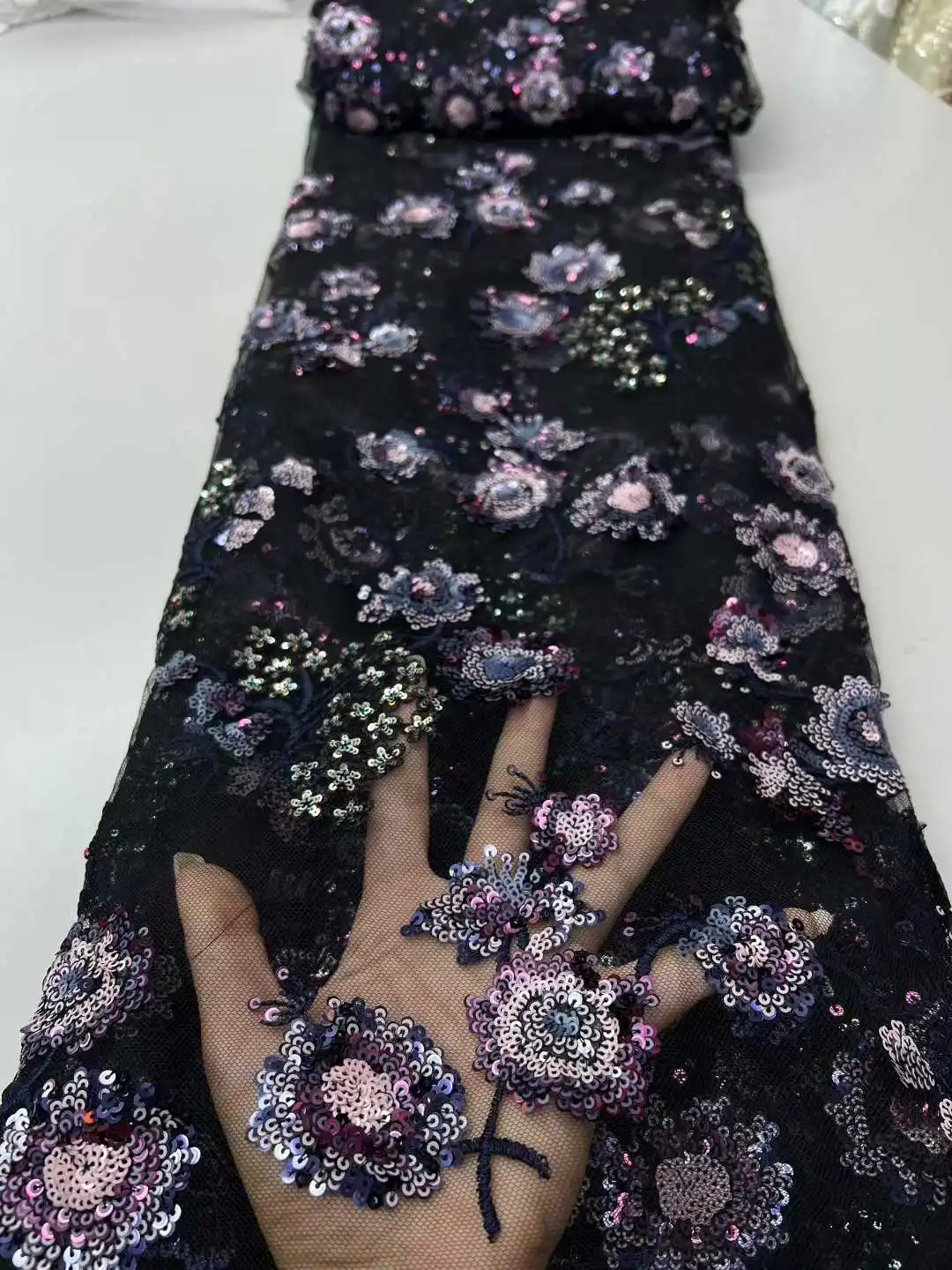 2025 جودة عالية جديد بولي اليدوية الفاخرة الترتر الأفريقي أقمشة الدانتيل مطرز الفرنسية النيجيري أقمشة الدانتيل لفستان خياطة