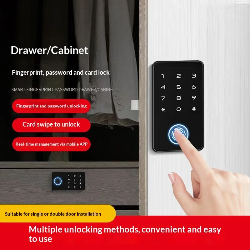 

Умный замок по отпечатку пальца с паролем, разблокировка карты Bluetooth, вход без ключа для ящика шкафа, тумбочки, безопасности файлов