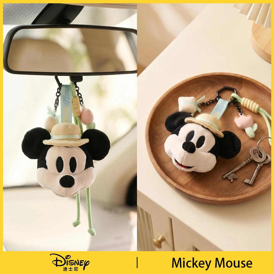 Potdemiel Disney Mickey Mouse Plush Key Chain Figure Classic Summer Theme Doll Phone Charm Key Ring Kids Gift Toy Collectible view 3