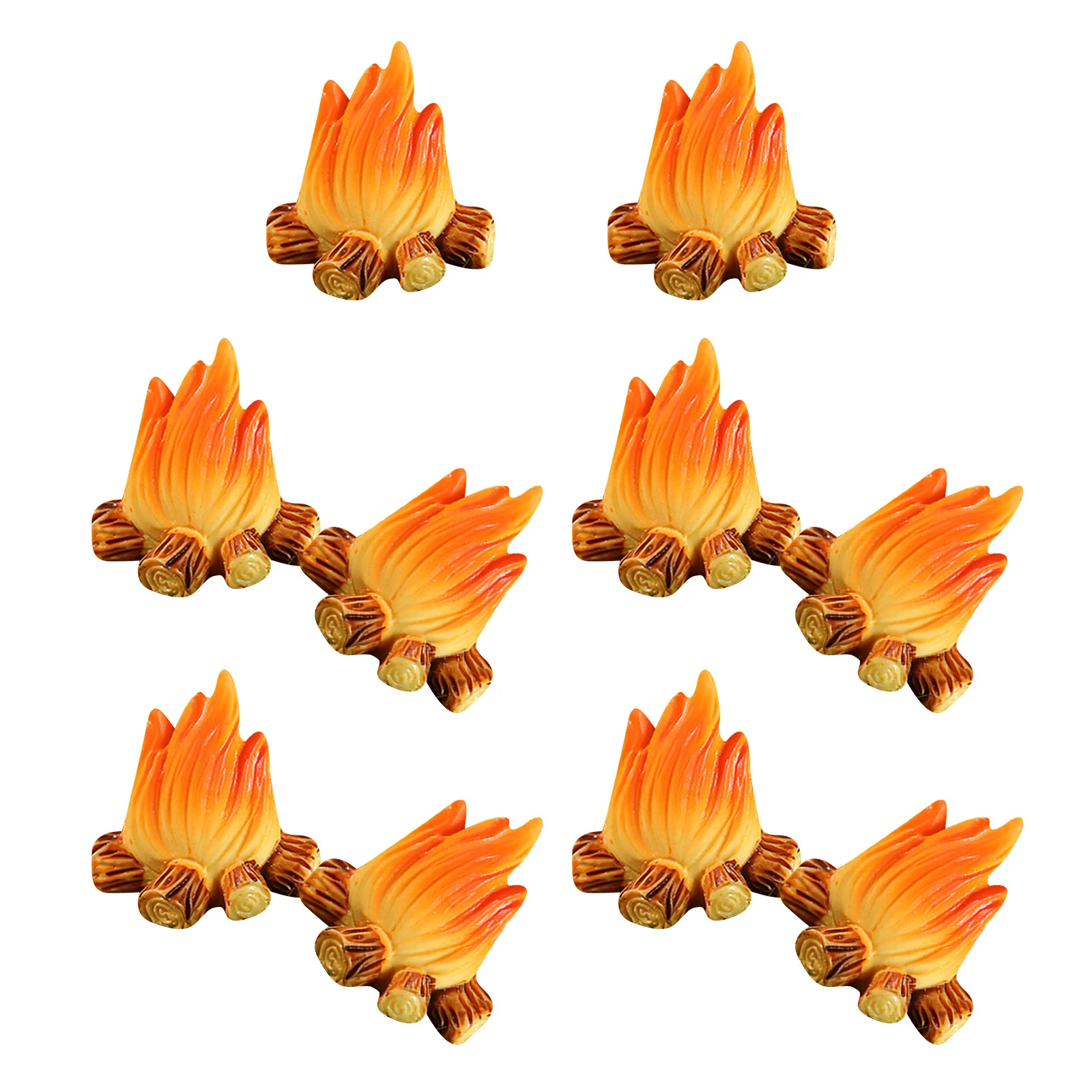 

10pcs Decoration Resin Miniature Dollhouse Fireplace Fire Campfire For Diy Micro Scene Craft Fake Fire Ornament Landscaping