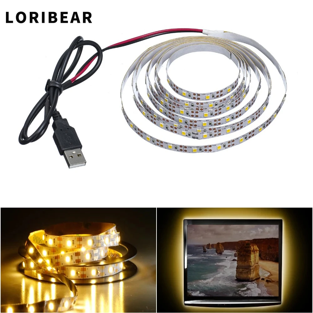 Rgb Usb 5V Led Strip Lights For Smart TV Backlight Night Light Living Gaming Wall Room Christmas Decor Lighting Atmosphere Lamp