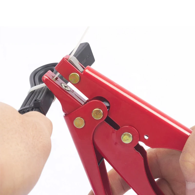 Red 2.4-9 mm Cable Tie Gun Tensioning and Cutting Tool for Plastic Nylon Cable Tie plier or Fasteners circlipstang