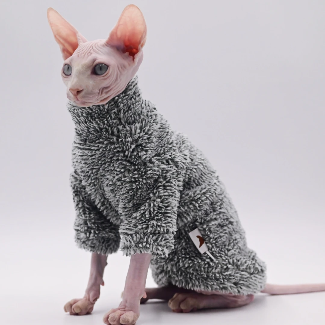 DUOMASUMI Super Cool Cat Outfits  Autumn Winter Warm Wearing Hairless Cat Apparel Clothing Sphynx Cat Clothes