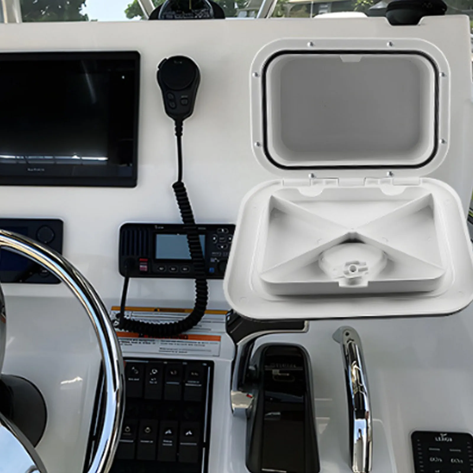 

Fashion Marine Boat Storage Box ABS 37.5X27X17.5cm Boat Embedded Storage for Bait Fishing Gear Tools White Compact Boat Storage