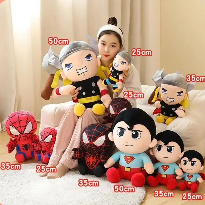 New Marvel Heroes Theme Plush Toy Doll Avengers Alliance Cartoon Plush Toy Spider Man Superman Thor Doll Throw Pill Christmas