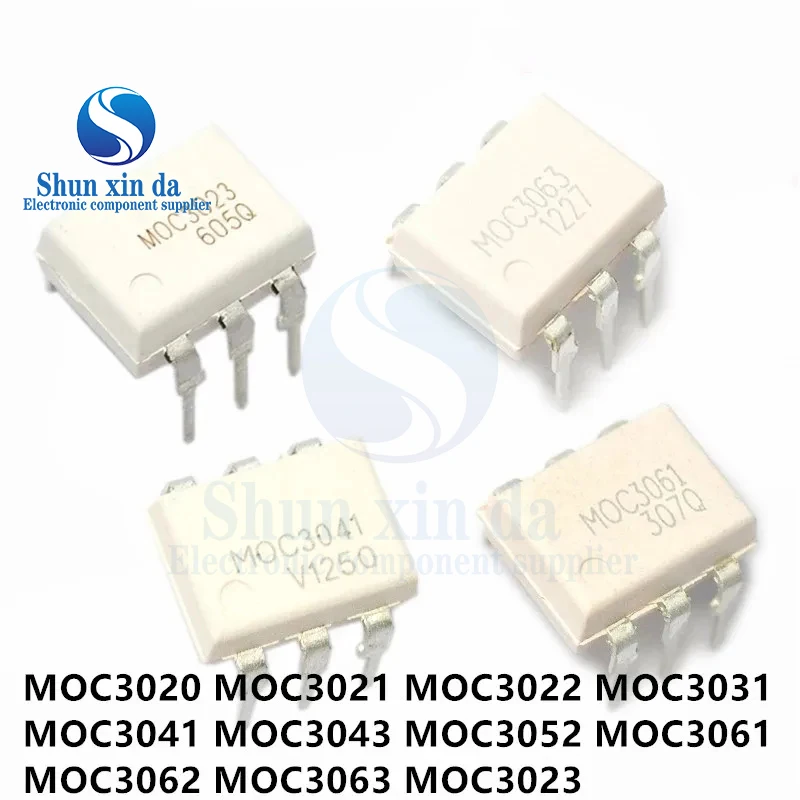 10PCS MOC3010 MOC3020 MOC3021 MOC3022 MOC3023 MOC3041 MOC3043 MOC3052 MOC3061 MOC3062 MOC3063 MOC3083 DIP-6 DIP Optocoupler