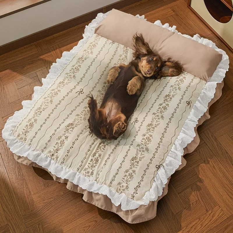 2026年新作可愛いペット用猫ベッド、洗える小型犬用ハウス、ネストソファ、猫マット、オールシーズン対応、中型犬用ドッグベッド