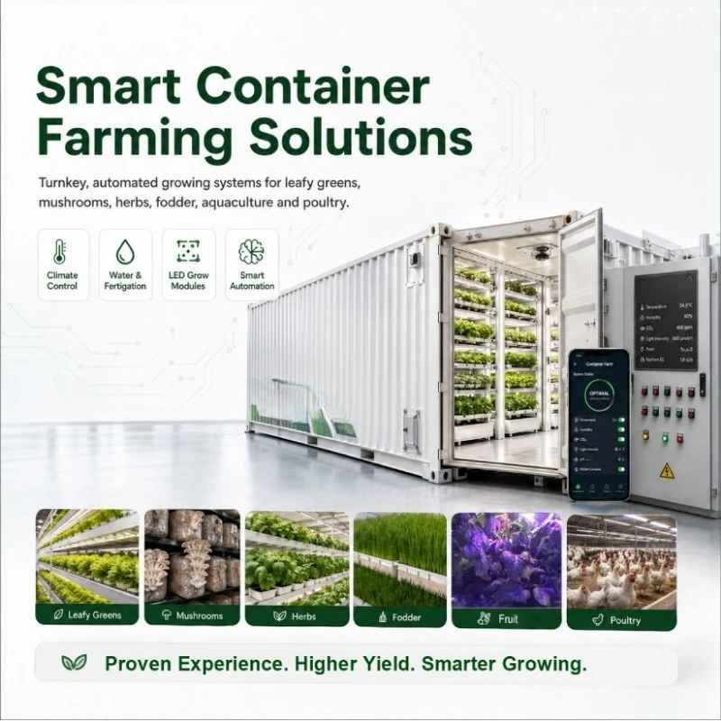 Large Smart Farm Shipping Container Vertical Farming Hydroponic Growing System with Climate Control Automatic Work Greenhouse