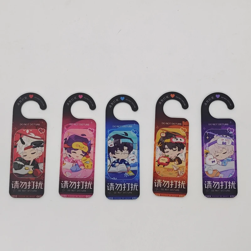 Love And Deepspace Set Of 5 Door Hanger Do Not Disturb Xavier Zayne Rafayel Sylus Caleb Acrylic Hanging Ornament