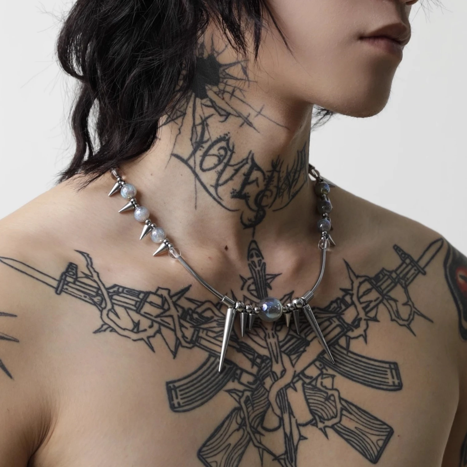Titanium Steel Rivet Choker For Man Woman Punk Metal Goth Aesthetic Necklace Luxury Hip Hop Jewelry Street Unisex Accessories