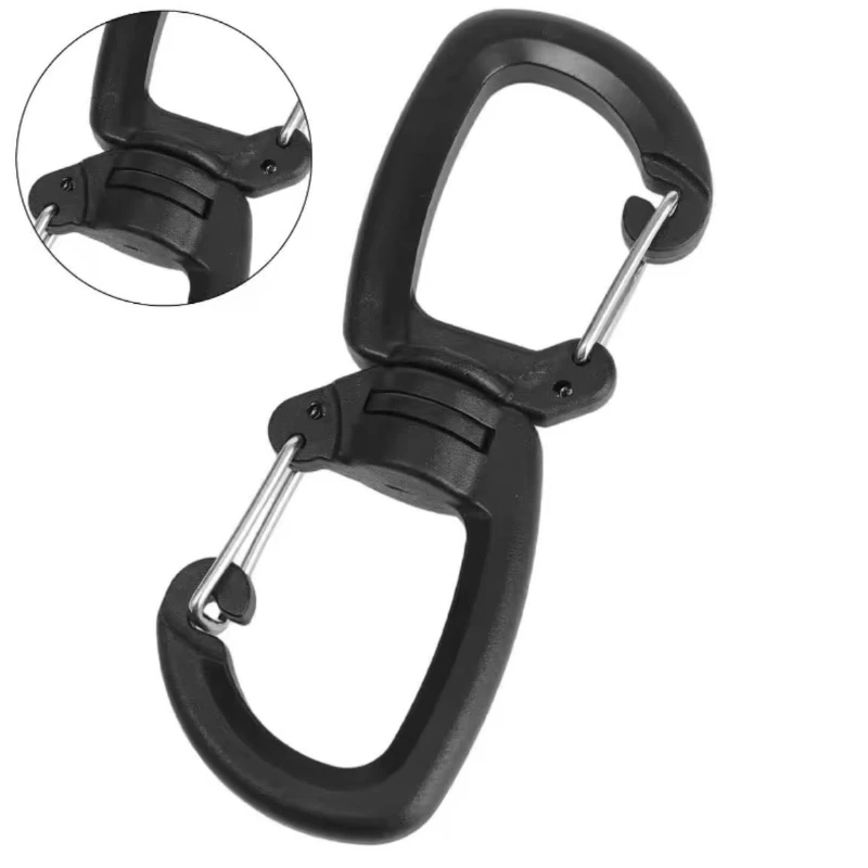 360 Rotating Double Carabiner Outdoor Swivels Clip Portable S Chain Hook Camping Double Hook Backpacks Keychains Carabiner
