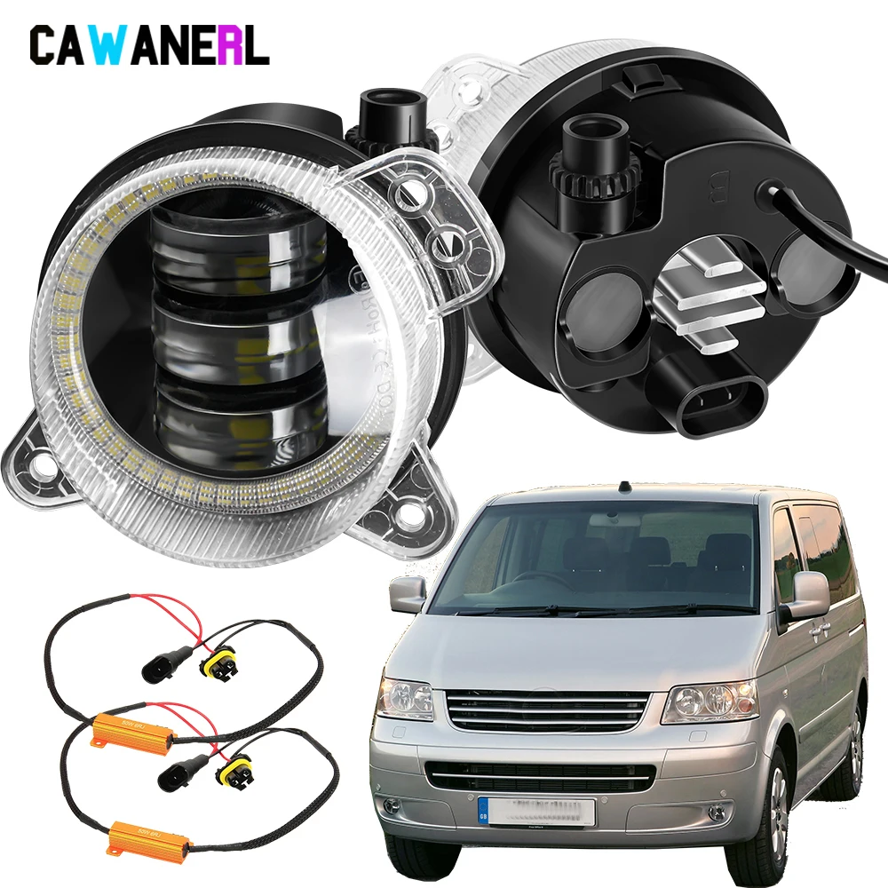 2 X Angel Eye światła przeciwmgielne DRL 30W lampa przeciwmgielna LED do Volkswagen VW Transporter (T5) 2003 2004 2005 2006 2007 2008 2009