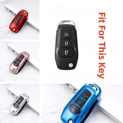 3 Buttons For Ford Figo 2017 Mondeo 5 Ecosport Puma 2020 Fiesta Mk8 Everest Ranger TPU Car Remote Key Case Cover Shell Fob