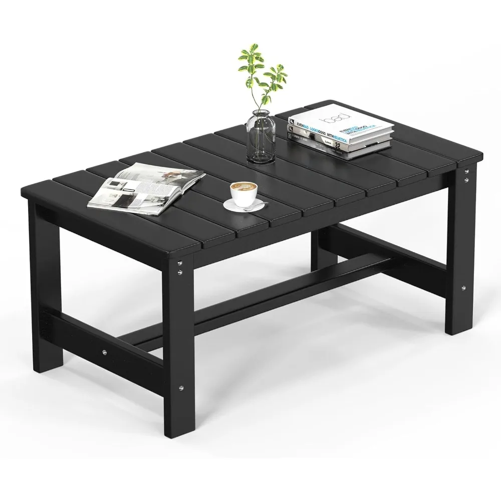 

Outdoor Coffee Table, Patio Coffee Table for Outside, All-Weather Rectangle Coffee Table for Deck, Garden, Balcony,