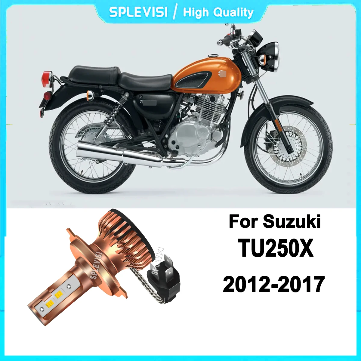 

H4 HS1 led white headlights 12v 6000K- Enjoy a lifespan of over 50,000 hours For Suzuki TU250X 2012 2013 2014 2015 2016 2017