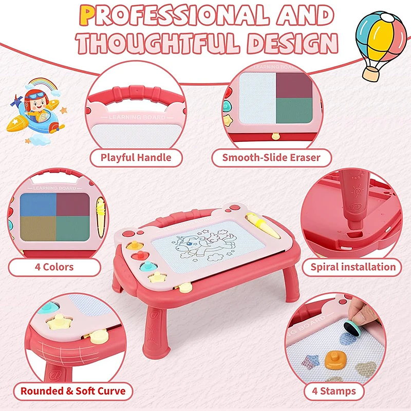 Magnetic Drawing Board, Sketch Doodle Board Toy, Educational Learning Toy, Learning Toy Birthday Gift for 3 4 5 6 Years Old Baby