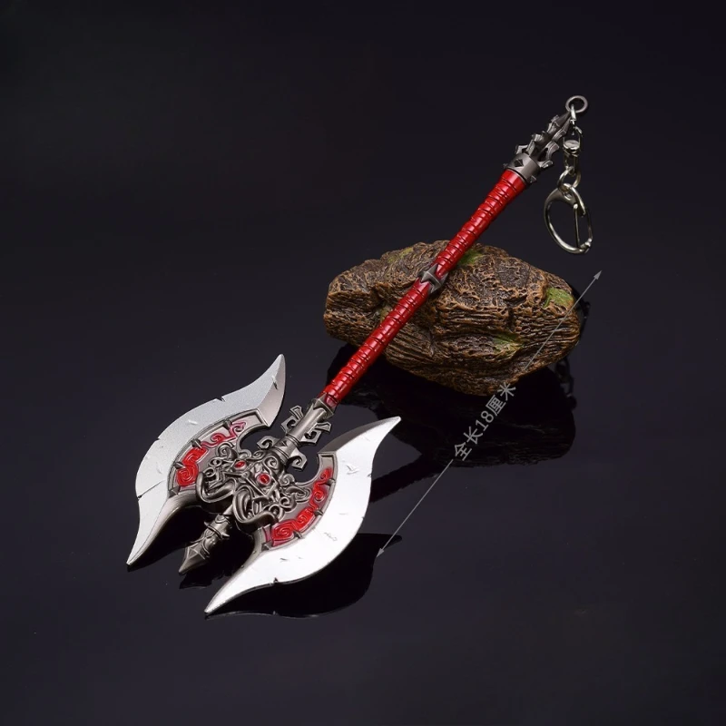 18 ซม./7.08in Hot Blooded Legend เกม Purgatory ขวานมือถือพวงกุญแจอาวุธรุ่นคอสเพลย์ Props เครื่องประดับของขวัญของเล่น