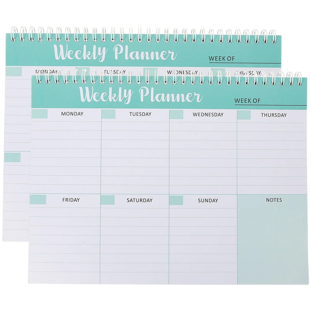 

2pcs Planner Notebook Efficient Daily Notepad for Work Study Schedule Management Academic Primary School