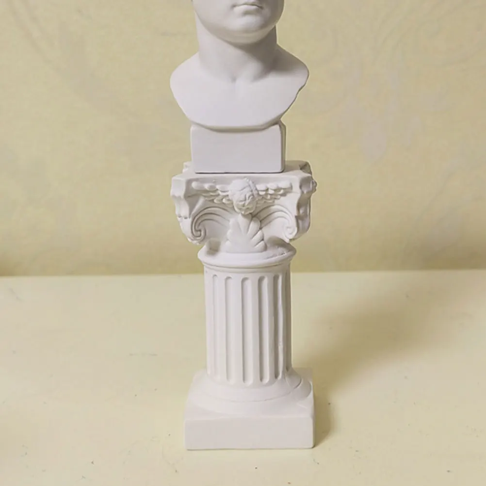 

4 Pcs Mini Roman Column Base Desktop Pillar Decor Decorations Greek Columns Candleholder Resin