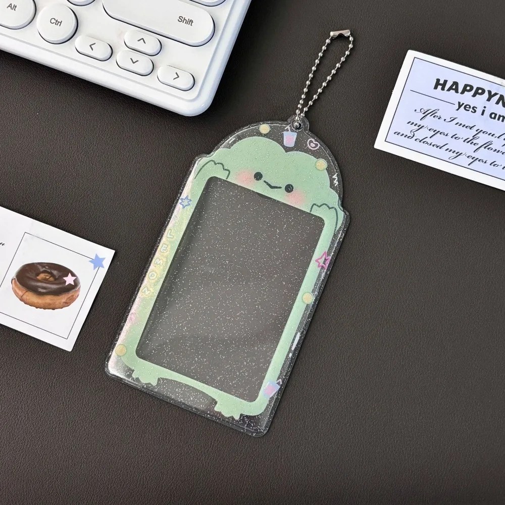 

Animal Patterns Transparent Card Holder Glitter Cute Student ID Credential Holder Korean Kpop Idol PVC Bus Card Case