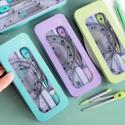 7-Piece Compass and Ruler Set Student Ruler Set Cute Rriangle Ruler Set Exam Specific Ruler Box Set Ruler Set School Starts