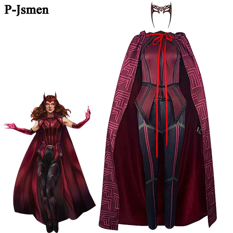 

Алая ведьма Maximoff, наряды для косплея, Тренчи, маска для костюма на Хэллоуин, Comic Con, сценическое представление, om[8