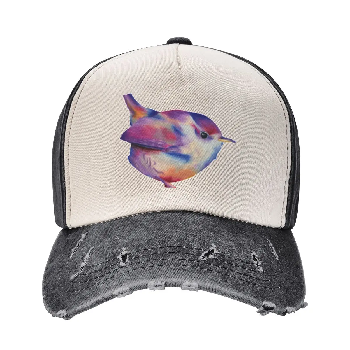 Colorful Realistic Wren Baseball Cap Vintage fashionable dad hat Fashion Beach Women's Hats Men's