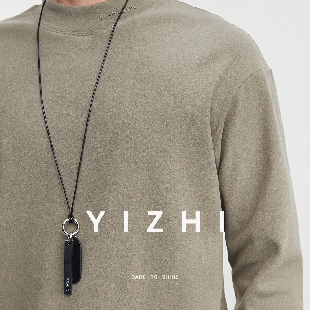 Fashion Men's Solid Color German Velvet Casual Mid-Collar Bottoming Shirt Winter New Antistatic Men Thickened Bottoming Shirt