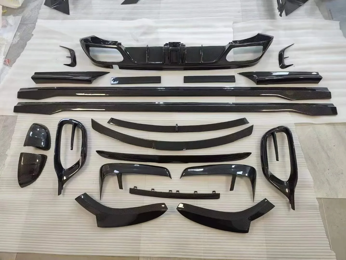 JT W223 S480/S580/S680 M Style Carbon Fiber Body Kits For MSY Style Carbon Bodykit Bumpers Front Lip Spoiler Exhaust