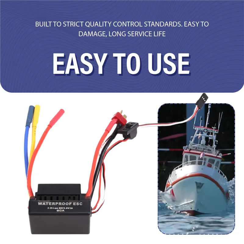 أفضل العروض محرك بدون فرشاة 3650 مقاوم للماء مع مجموعة 60A ESC لقطع غيار شاحنات السيارات RC 1/10