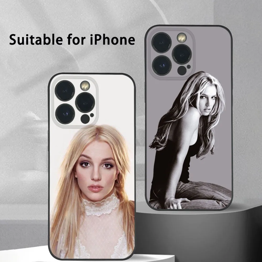 Singer B-Britney Spears Phone Case For iPhone 15 14 13 12 11 Pro Xs Max Mini XR X 7 8 Plus Black Frosted Soft Shell Funda Cover