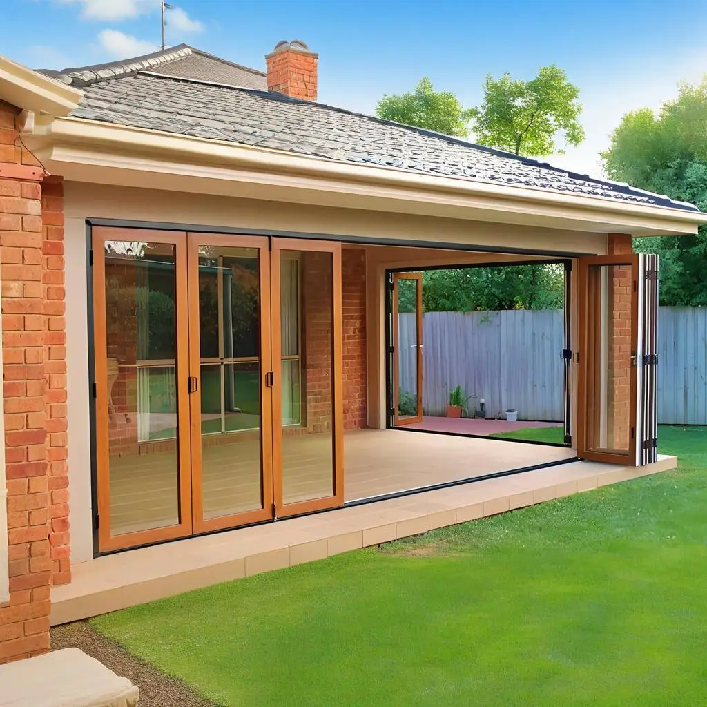 

Sixinalu Folding Partition Door Bi-fold Exterior Interior Accordion Entry Sliding Door Aluminum Double Glaszed Home Decor Custom