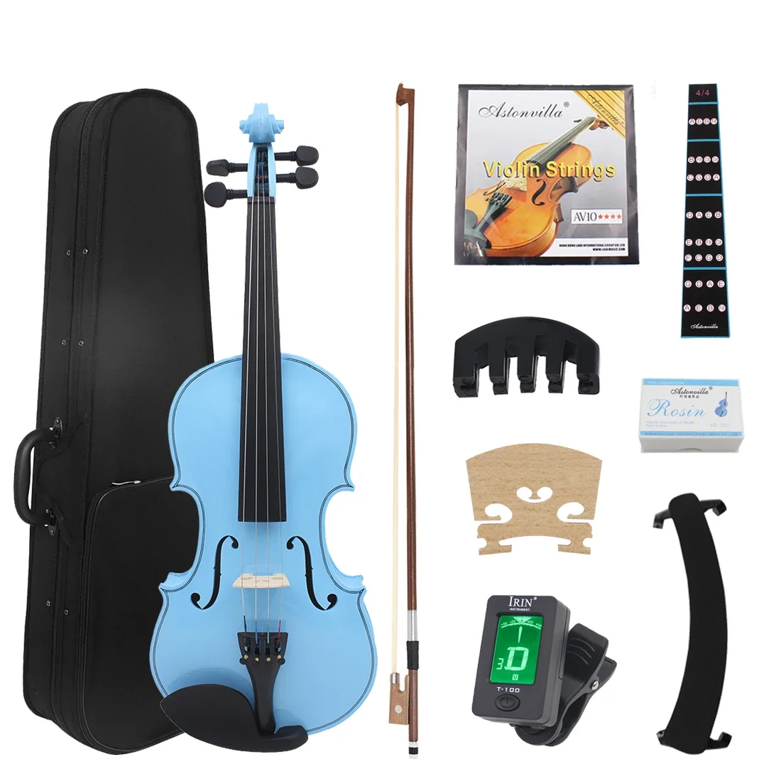 

IRIN V-10 4/4 Colorful Violin Solid Wood Violin Set with Case Accessories Professional Stringed Instruments Violin for Practice