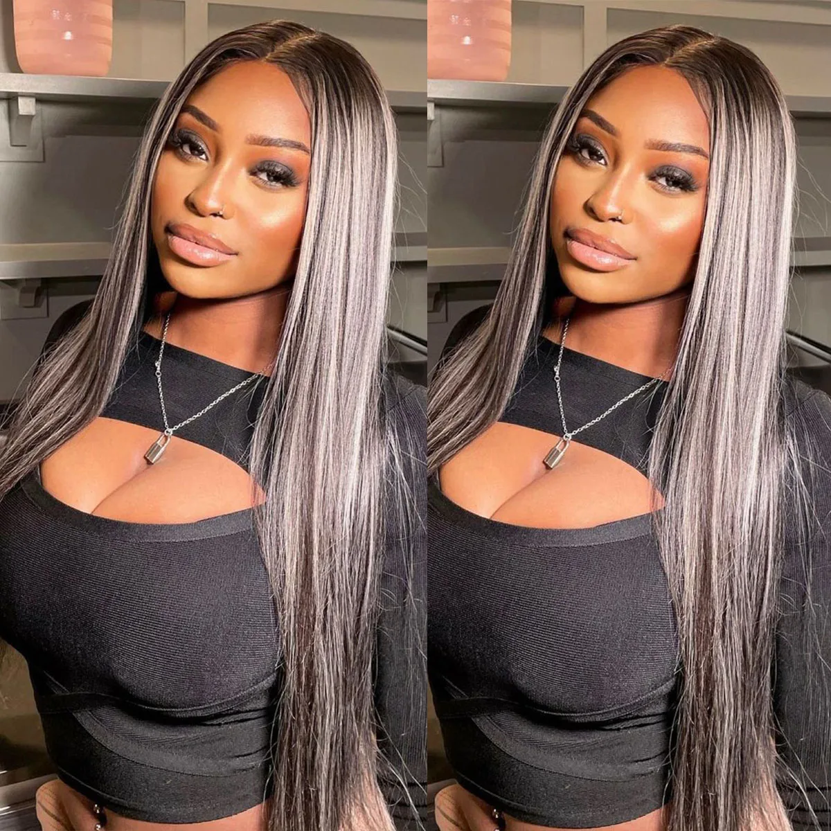 

250 Density Silver Grey Straight Human Hair Wig Pre Plucked 13x6 HD Transparent Lace Frontal Wigs 30 Inch Brazilian Human Hair